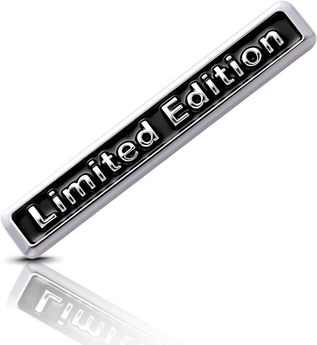 SnelShoppen - 3D Auto Sticker Limited Edition Logo Embleem Badge voor Auto, Motor, Skate, Laptop - Zilver Metaal, 6cm x 1cm, Hoogwaardige Silicone en