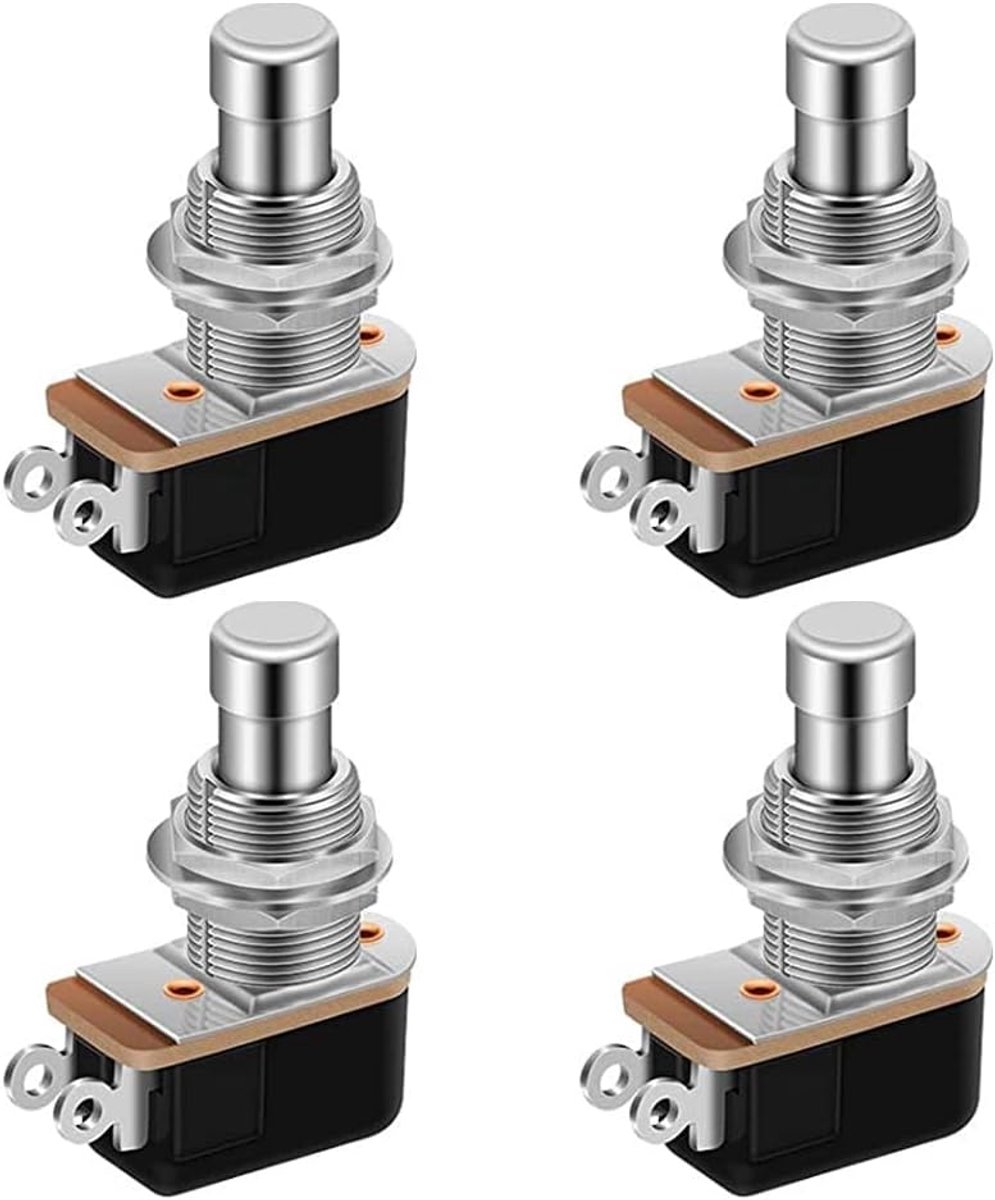 SnelShoppen - 4 Stuks SPST 2Pin Momentary Zachte Drukknop Voet Schakelaar Voor Elektrische Gitaar Pedalen, Geluidsloos, Duurzaam, Makkelijk Te Gebruik