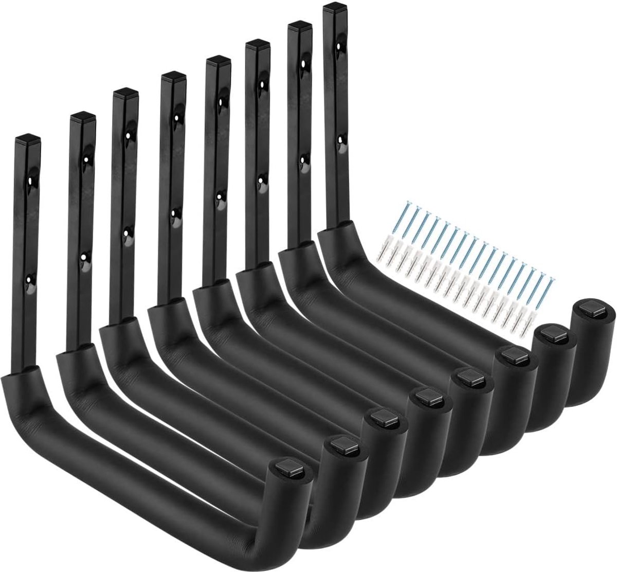 SnelShoppen - 8 Pack Garage Opslag Haken, 25cm Sterke Ladder Opslag Hanger, Wand Gemonteerde Utility Rek voor Tuin, Fietsen, Gereedschap en Sportuitru