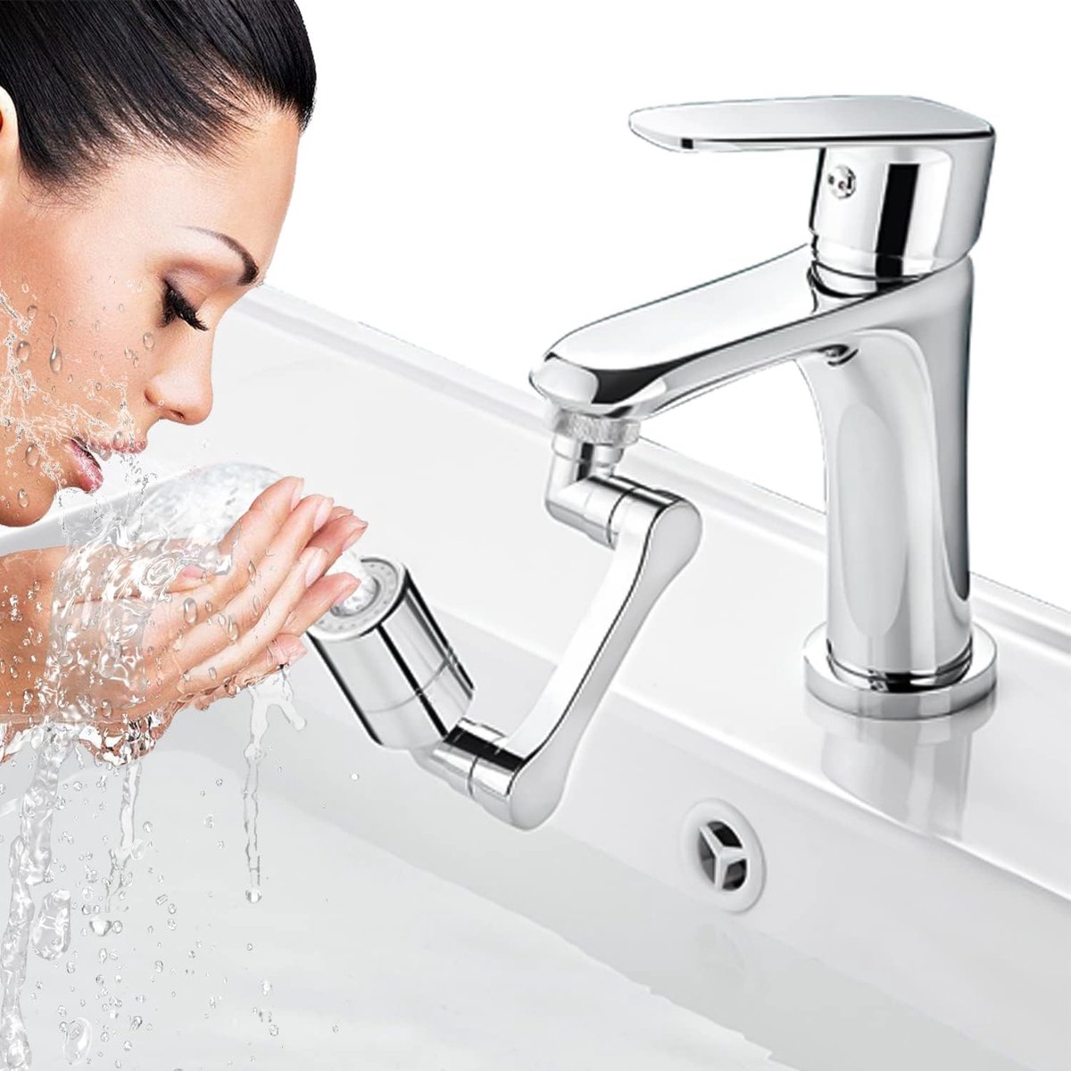 SnelShoppen - 1080° Kraanaansluiting, Multifunctionele Uitrekbare Waterbesparende Kraan met Draaiende Uiteinden voor Keuken en Badkamer