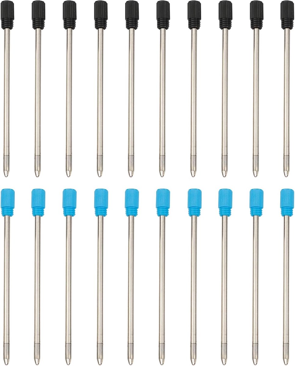 Balpen 1mm zwart en blauw - 10 stuks navullingen - soepel schrijven - ideaal voor dagelijks gebruik - ShopVlot