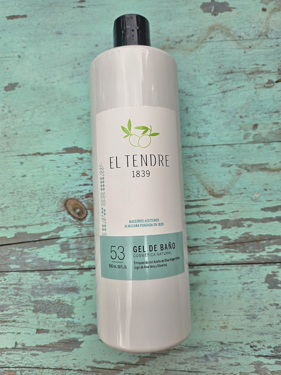 El Tendre Gel de baño, douche en badgel met olijfolie extracten. 500 ml. voor een droge huid