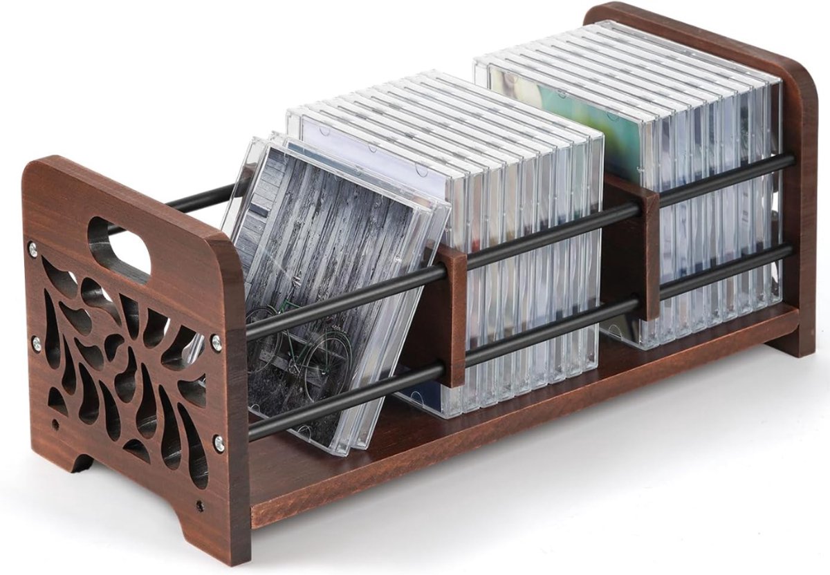 SNJY® CD Rek - CD Kast - CD Opbergsysteem - 16D x 34B x 18H cm - Bruin