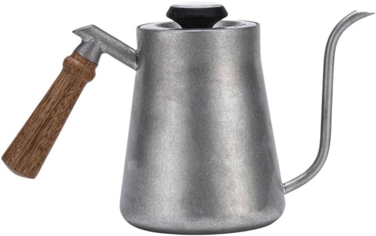 Waterkoker Zwanenhals - Koffiepot Gietketel - Handmatig Koffie Zetten - Ingebouwde Thermometer - 850 ml - Zilver