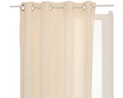Atmosphera Arum gordijn 140 x 260 cm - Kant en klaar met ringen - Gordijn raambekleding - Ivoor