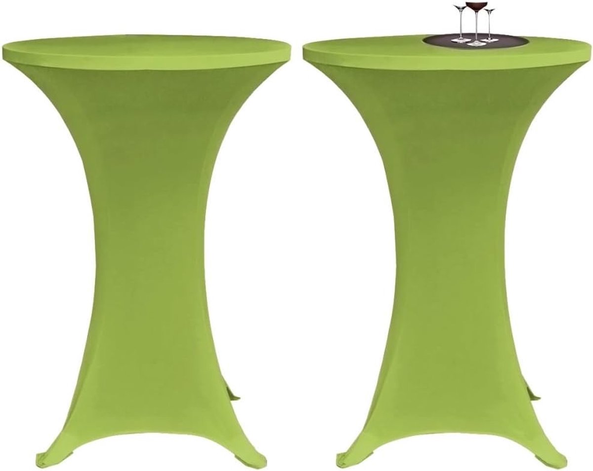 Statafelhoezen Set - Tafelovertrekken Stretchhoezen - Feestelijke Decoratie - Wasbaar op 40°C - Max. 120 cm Hoogte - Appelgroen
