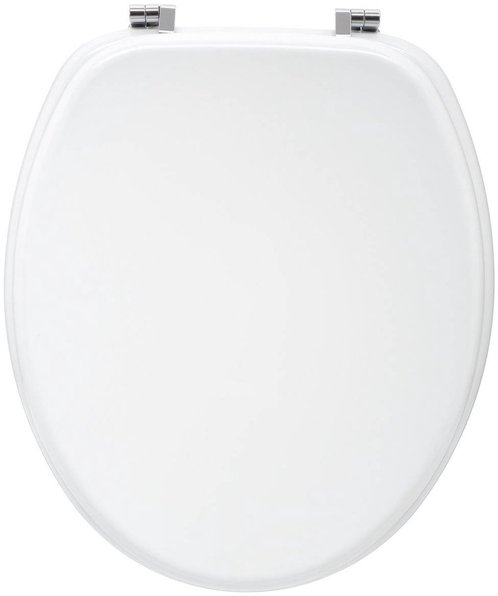 Wit Houten Toiletbril met Zinken Scharnieren - Stijlvol en Duurzaam
