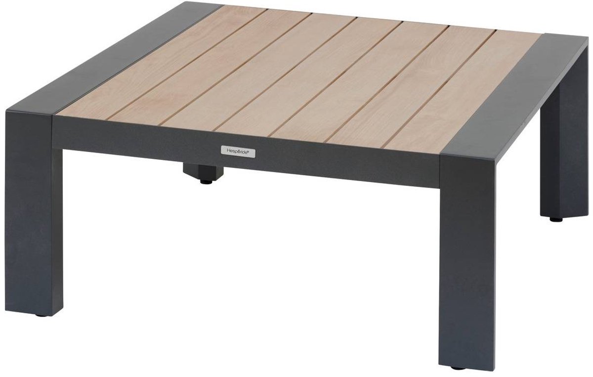 Vierkante salontafel van aluminium met latten, ÉVASION
