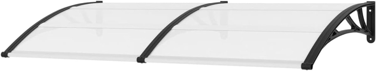Deurluifel - Buitenluifel Raamluifel - Regenbescherming - Holle Polycarbonaat Platen - 200 x 80 cm - Zwart Transparant