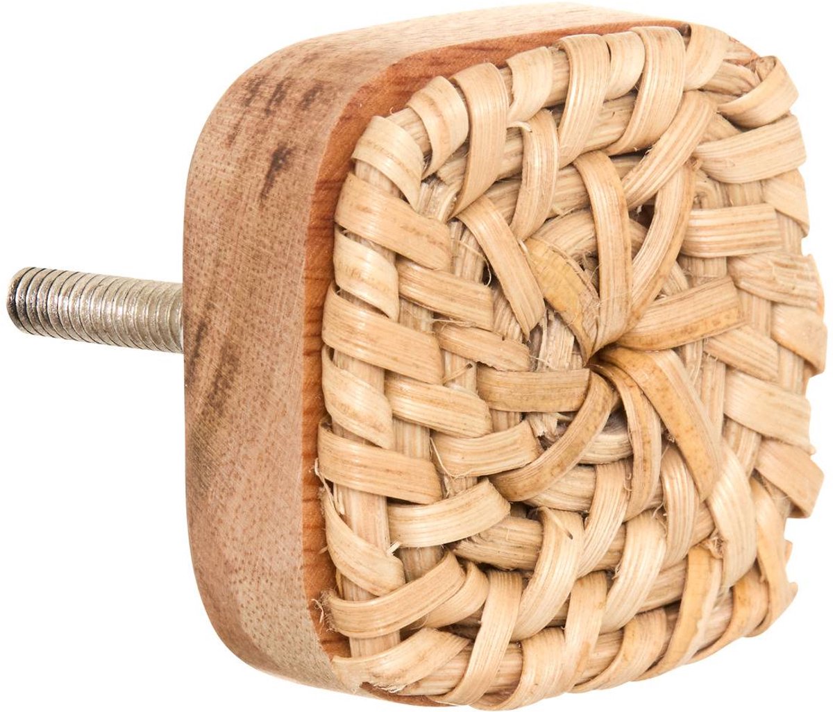 Set van 2 meubelknoppen van mangohout en rotan SYLLA