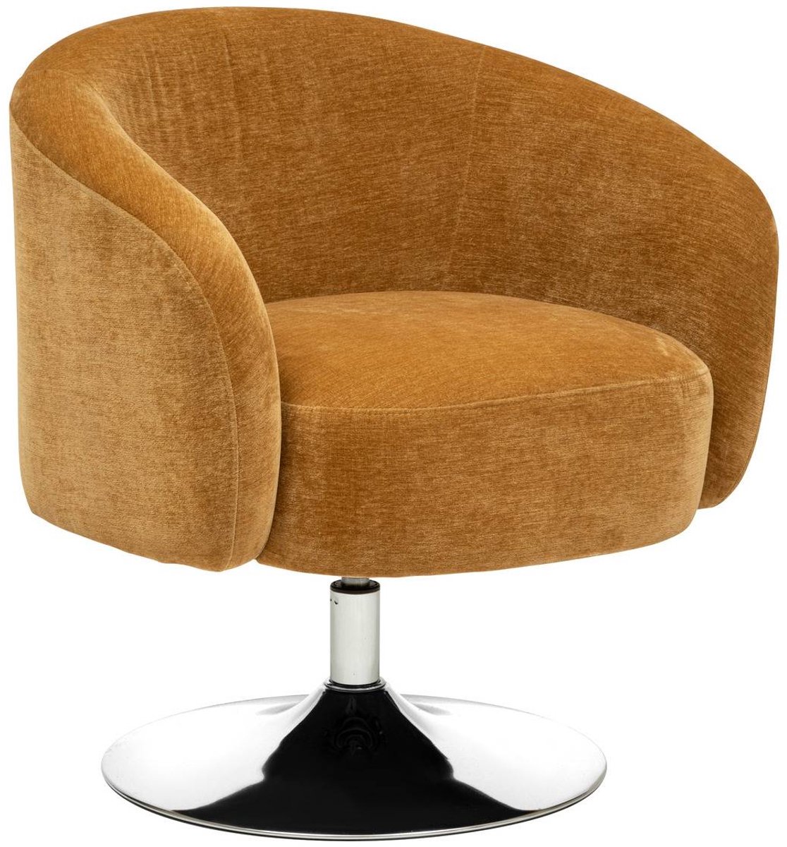 Draaifauteuil van bouclé-stof met halvemaanvormige rugleuning EDITH