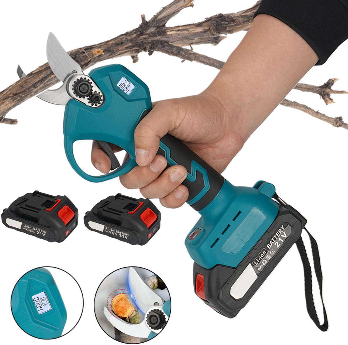 25 MM Elektrische Snoeischaar - Elektrische Tuinschaar Voor Het Snoeien Van Bomen - Inclusief Oplaadbare Batterijen En Oplader
