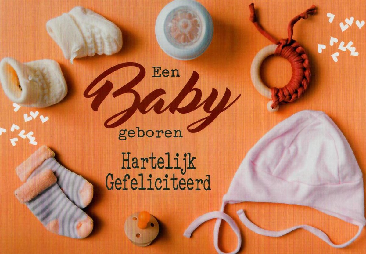 Geboortekaart | Wenskaart | 10 stuks | Een baby geboren, hartelijk gefeliciteerd
