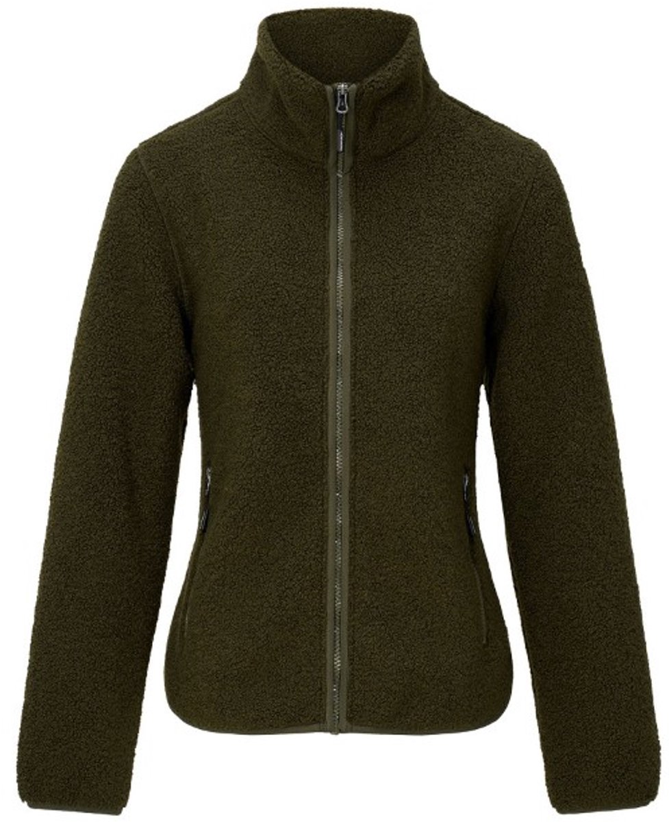 Vest Babette army fleece/teddy dames Nordberg Groen