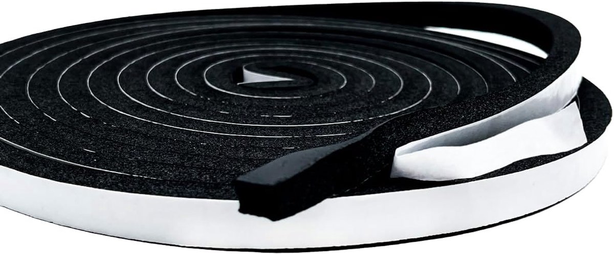 Foam Sealing Tape 12 mm x 8 mm - Neopreen Rubber - Geluidsisolerend - Voorkomt tocht - ShopVlot