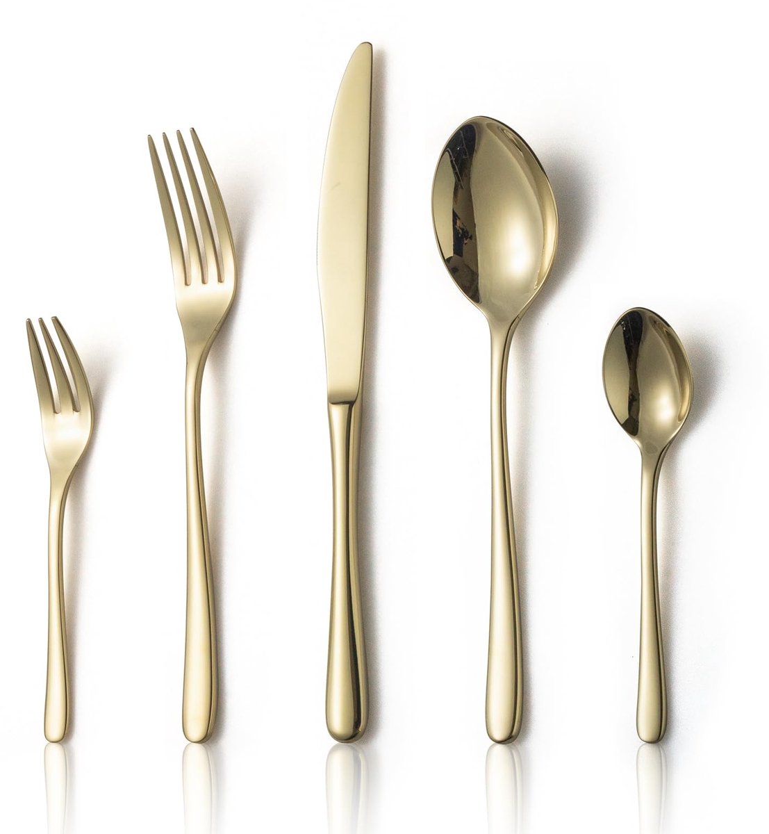 SnelShoppen - Elegante 60-delige bestekset voor 12 personen, roestvrij staal gepolijst, champagnegoud, vaatwasmachinebestendig, ideaal cadeau voor mam
