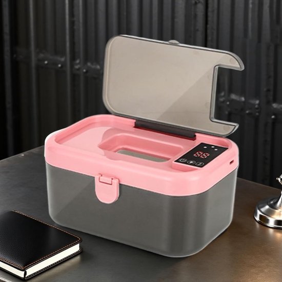 Babydoekjes Warmer - Doekjesverwarmer Dispenser - Baby Verzorging - Instelbare Temperatuur - 21 x 15 x 11 cm - Roze — afbeelding 3