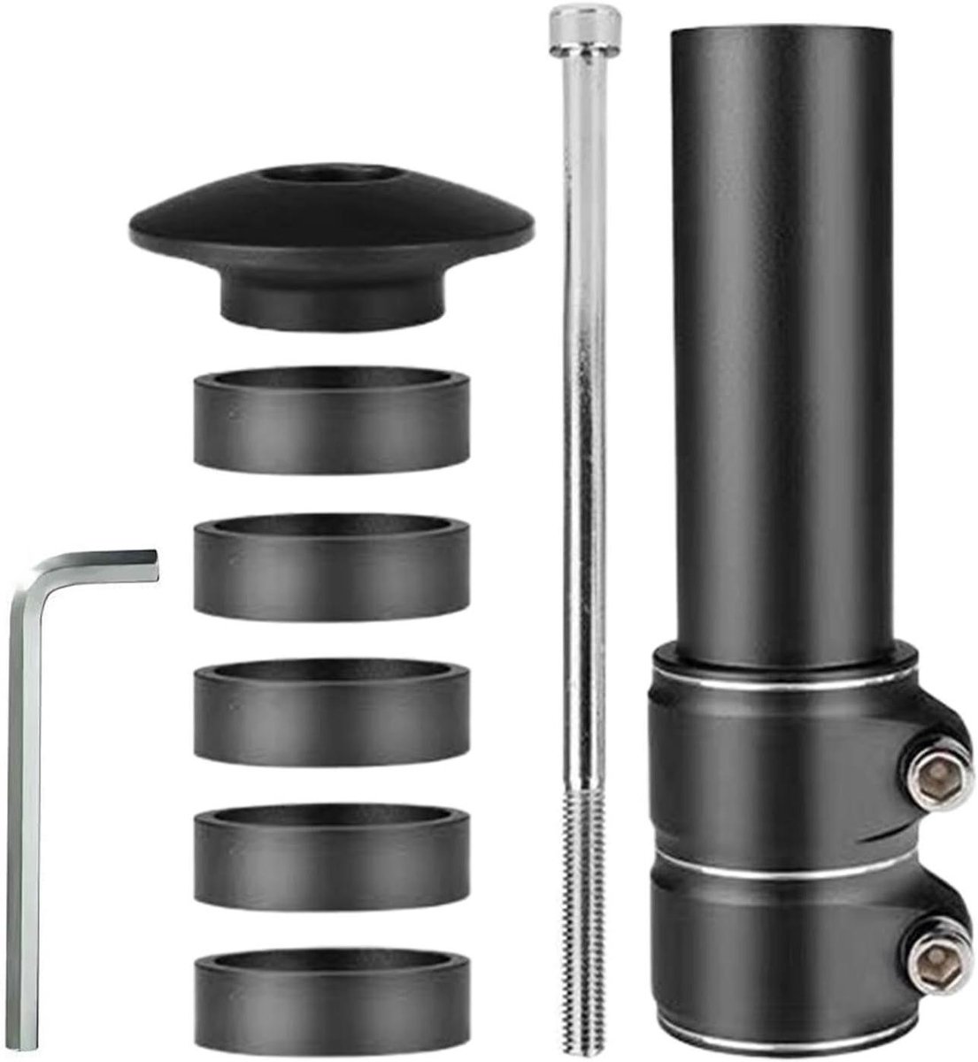 Stuurverhoger Fiets - Stuurverlenger Adapter - Comfortabel Fietsen - Verstelbare Hoogte - 10 cm Verhoging - Zilver