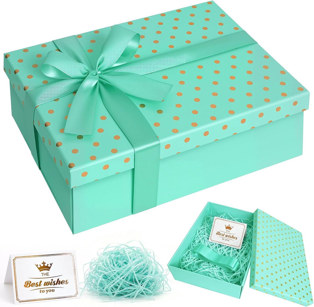 Geschenkdoos 25 x 18 x 8,5 cm - Polkadots - Met deksel - Perfect voor verjaardagen - SnelShoppen