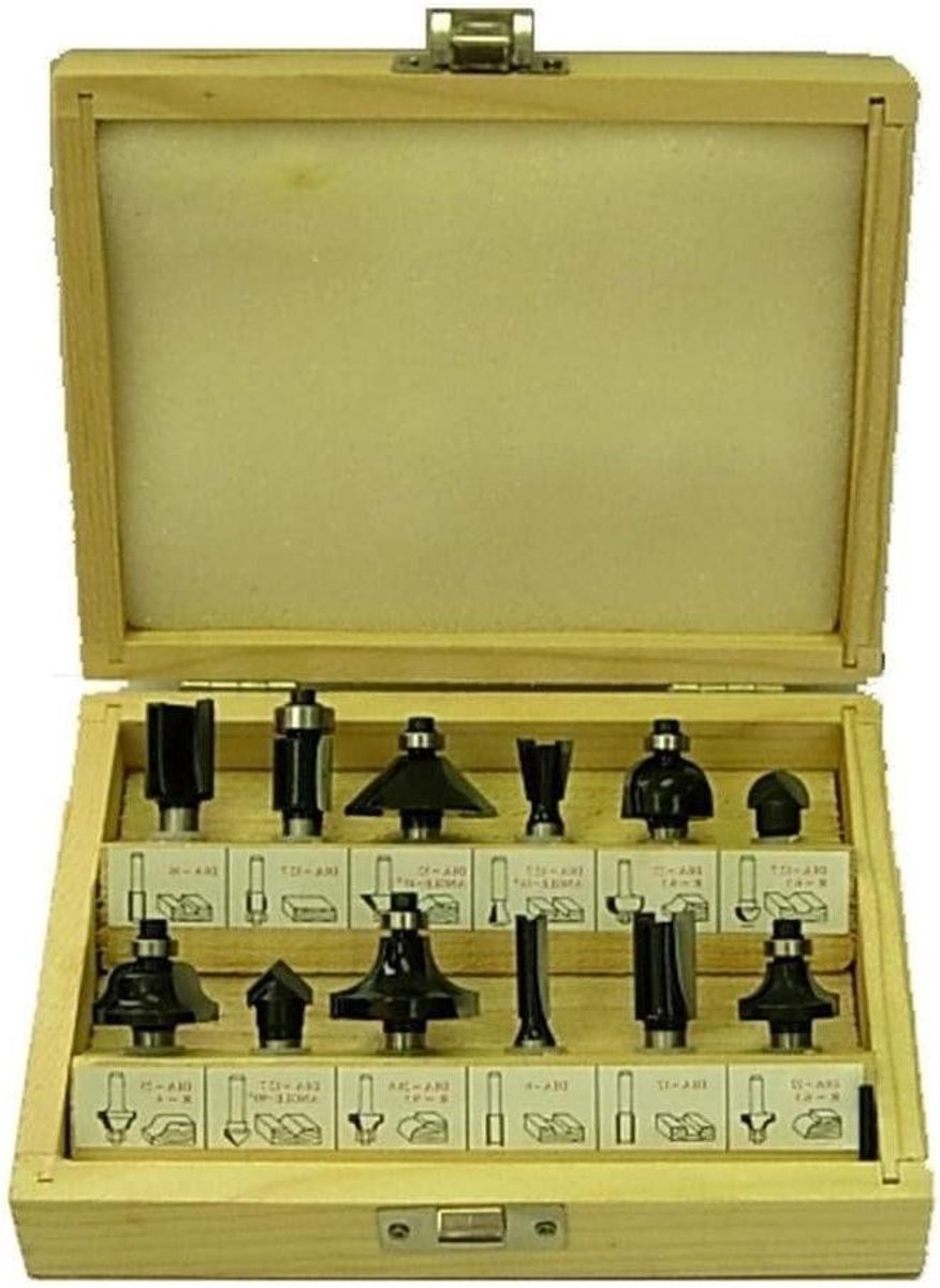 Frees Bits Set - Bramen Set - Metaal Bewerken - 12 Delige Set - 8 mm Schacht - Zwart