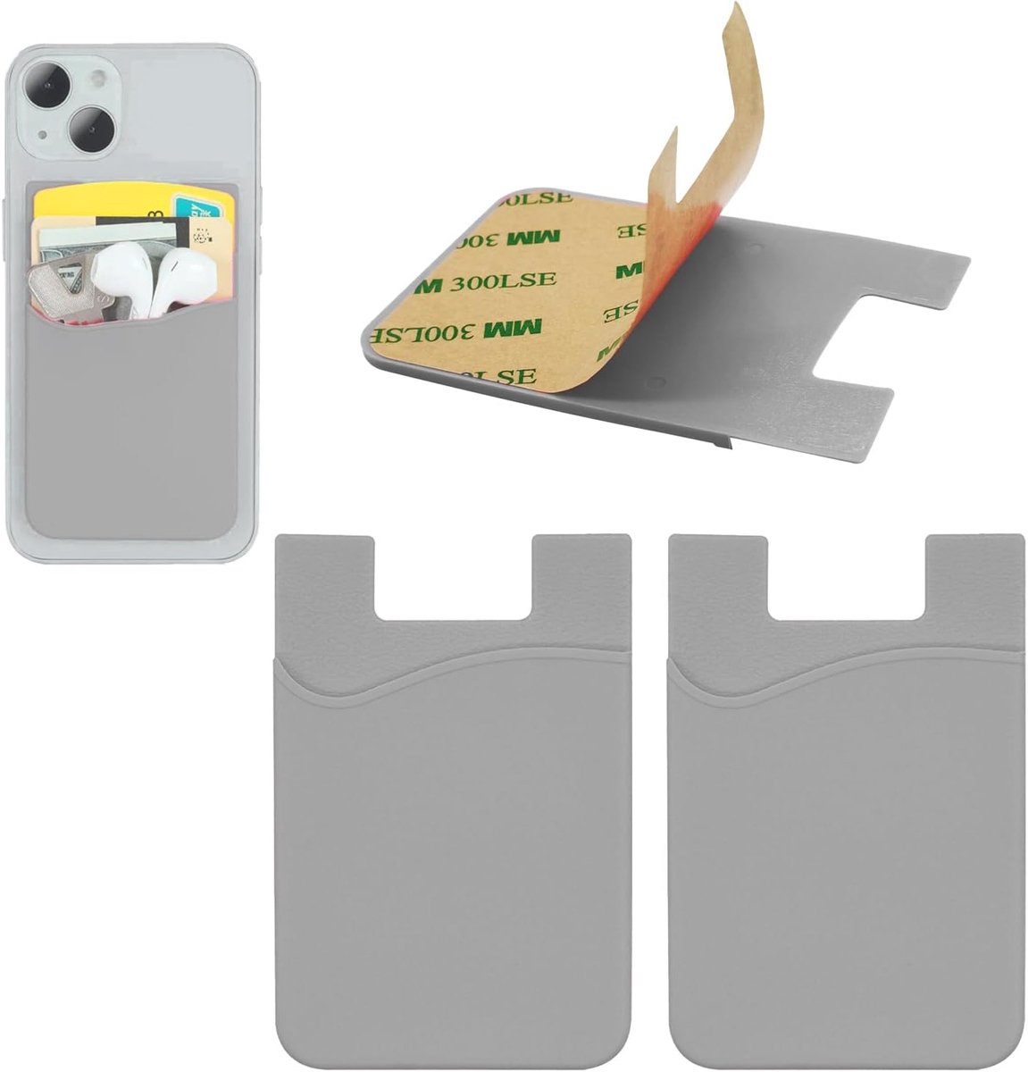 Mobiele telefoon kaarthouder - 2 stuks - zelfklevend - slank design voor creditcards en ID-kaarten - ShopVlot