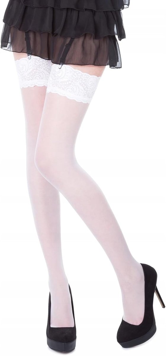 Sexy Zwarte Kousen met Kanten Stay Up voor Dames - Halterloze Nylon Kousen voor een Verleidelijke Look