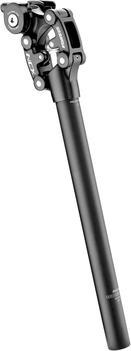 SnelShoppen - Verende Zadelpen Unisex Volwassenen 27.2 mm Diameter 400 mm Hoogte Medium Vering Zwart Geschikt Voor Fietsen En Mountainbikes