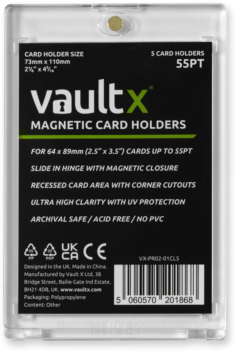 Vault X Magnetische Kaartenhouders 55pt voor Trading Cards - Kaartenhouders - 5 Stuks