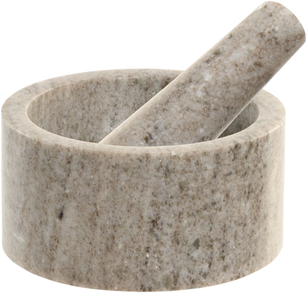 ITEM Vijzel met stamper - beige - marmer - D12cm - keuken artikelen - mortier