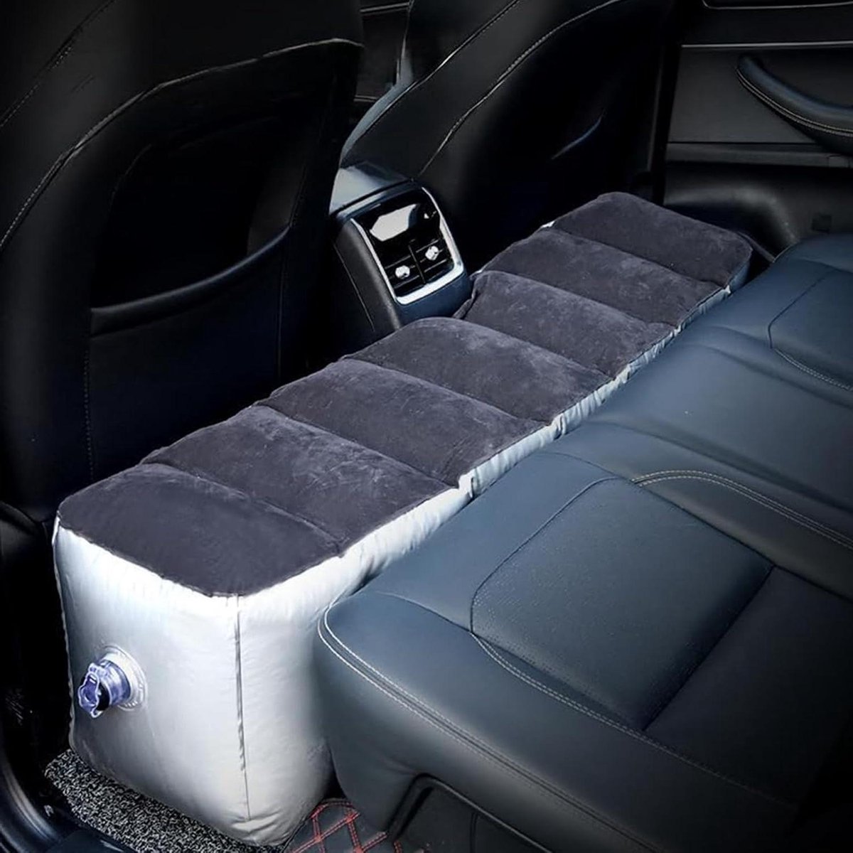 Opblaasbaar Luchtbed - Auto Matras - Reizen en Kamperen - Vult Achterbank Ruimte - 133x30x40cm - Grijs