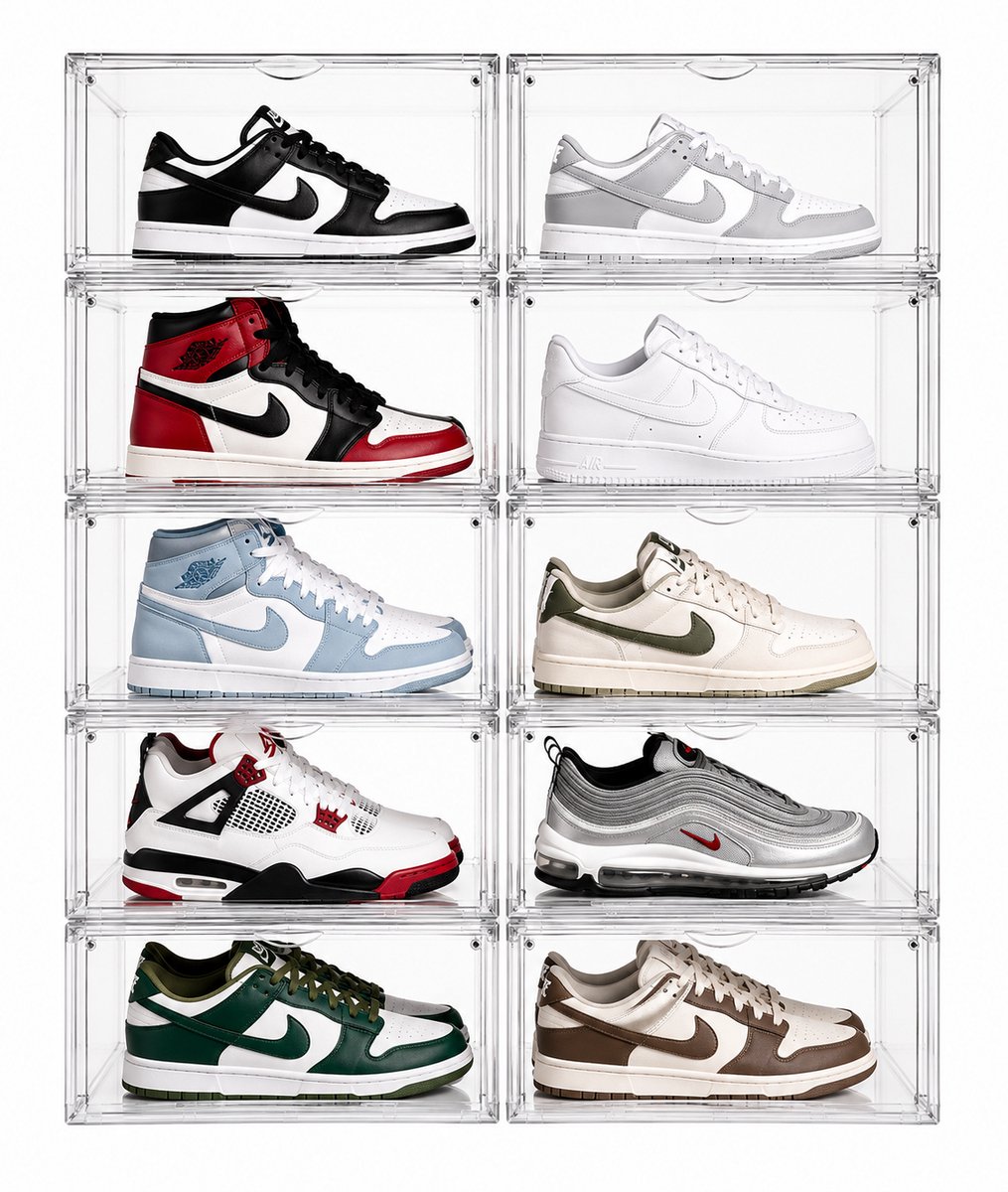 Vivaro Home - Sneakerbox - Transparante Schoenen Opbergdoos - Stapelbaar - Magnetische Deur - 6 stuks