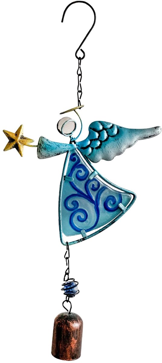 Omgoods - Metalen Engel Windgong - Decoratie Ornament met Vleugel en Bel
