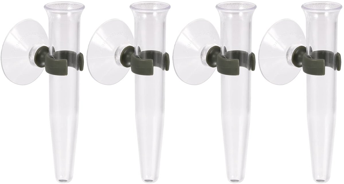 Omgoods - Set van 4 Bloemenvazen met Zuignap voor Wandbevestiging