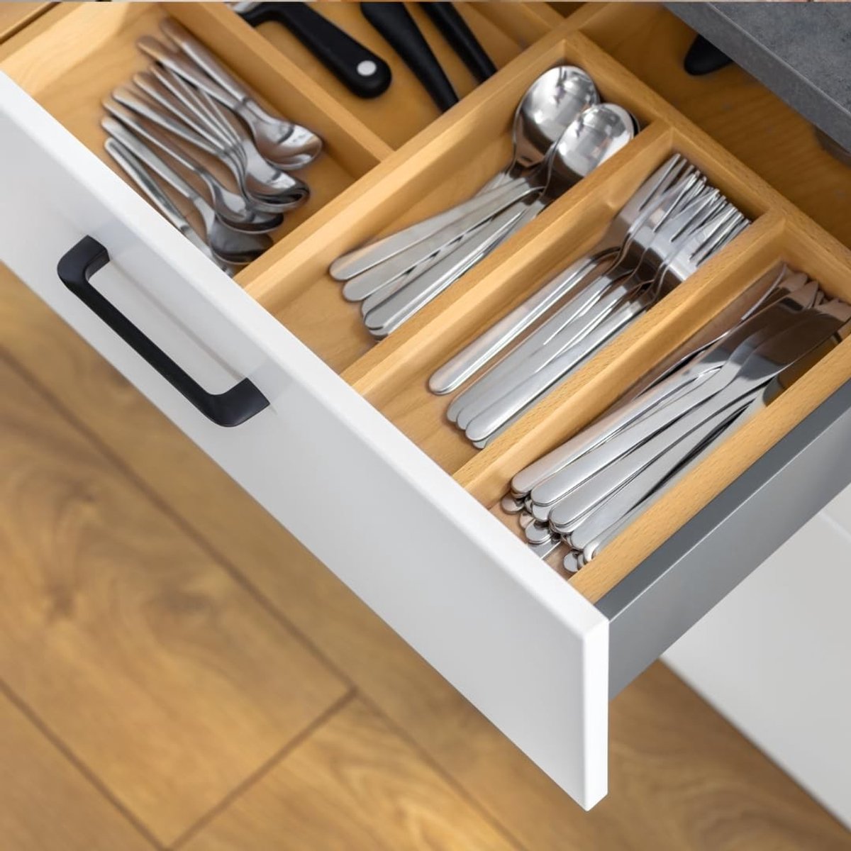 Omgoods - Uittrekbare Bestek Organizer van Beukenhout