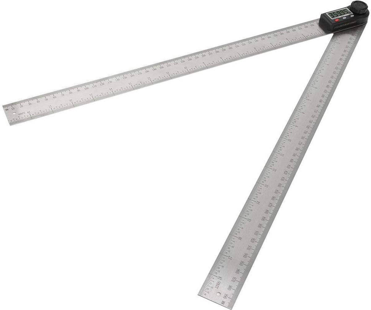 Omgoods- Hoekmeter Digitaal Display - 2-in-1 Elektronische Hoekmeter - Vergrendelknop - Houtbewerkingsliniaal - Multifunctionele Gradenboogmeter 0-360° - 500mm - Gradenboog