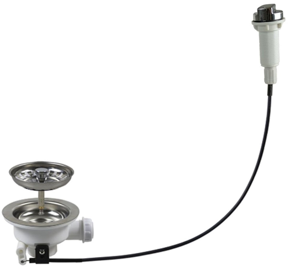 Omgoods - Afvoer Sinkafvoer met Kabelbediening en Filter 110mm