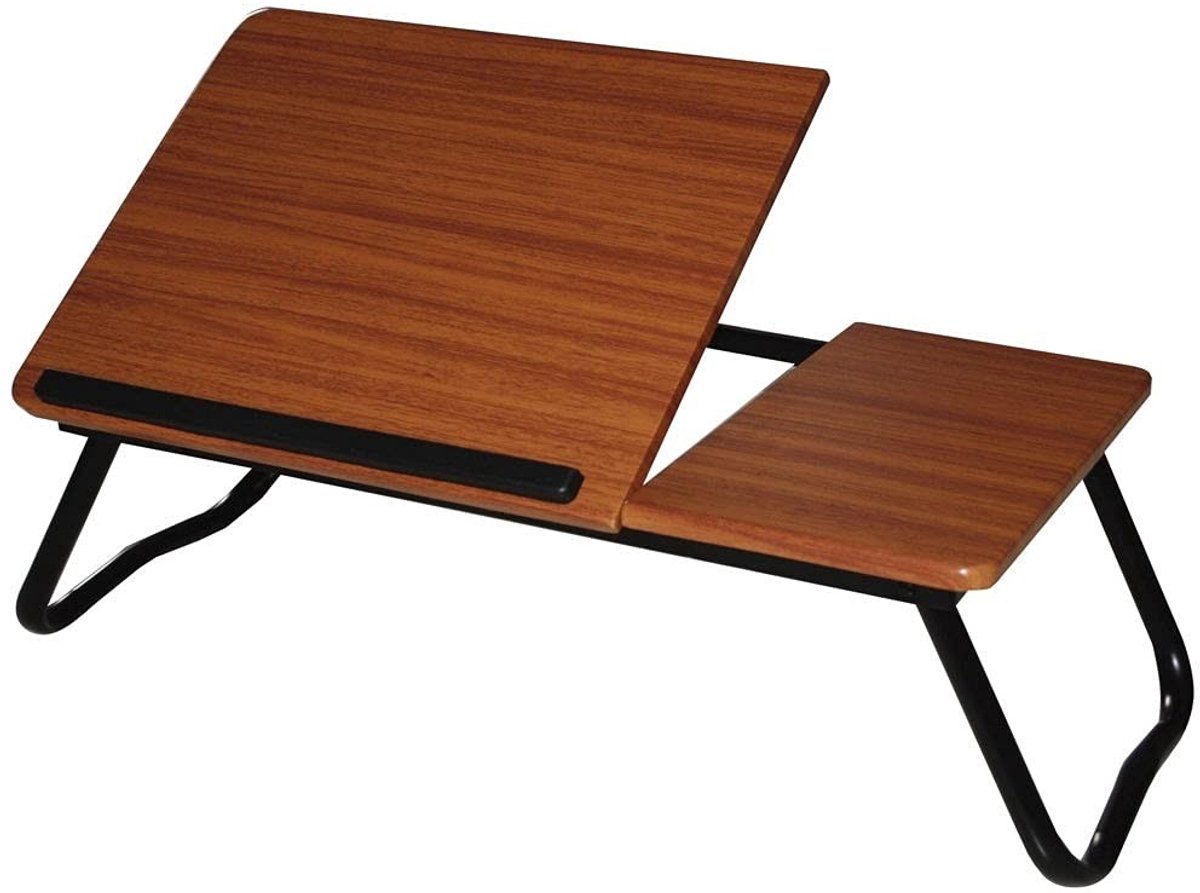 Omgoods - Multifunctionele Laag Bijzettafel in Walnootkleur met Dubbele Top