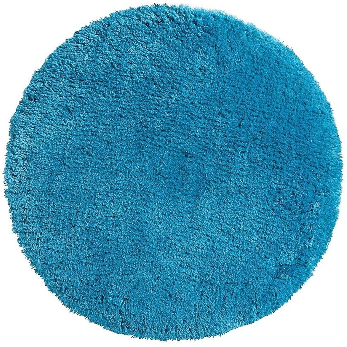 Omgoods - Ronde Badmat van Microvezel met Hoge Pool - Petrol 71 cm