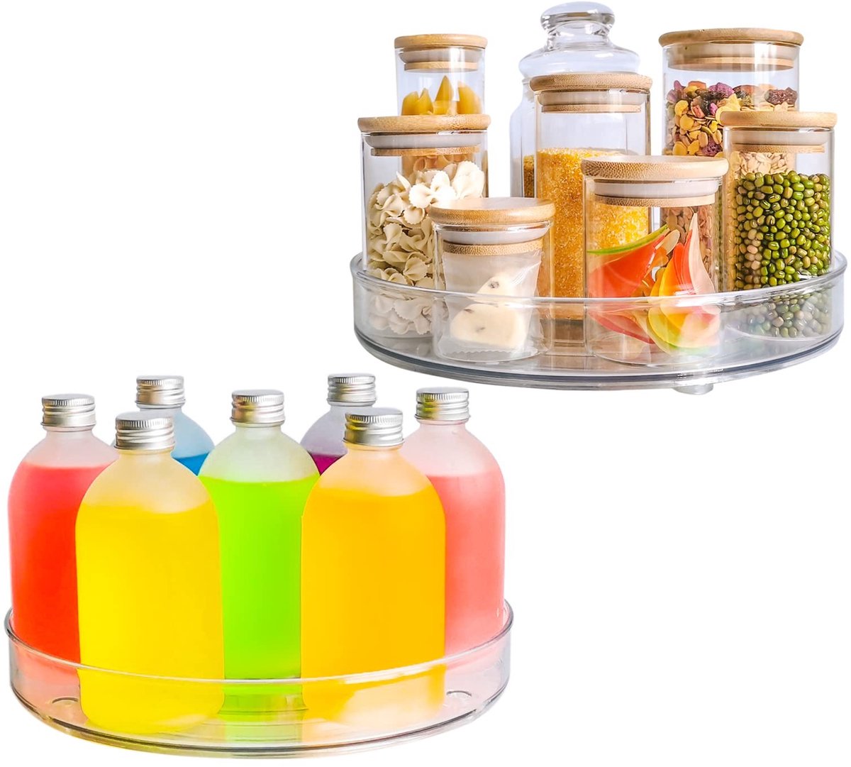Omgoods - Draaibare Lazy Susan Organiser - Heldere Tray voor Koelkast of Keuken