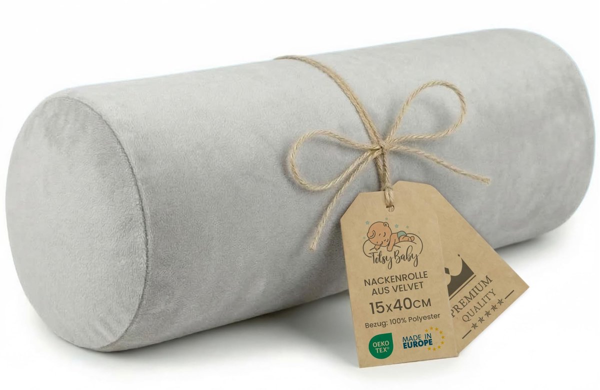 Omgoods - Ergonomisch Nekrol Kniekussen 40x15cm - Grijs Fluweel