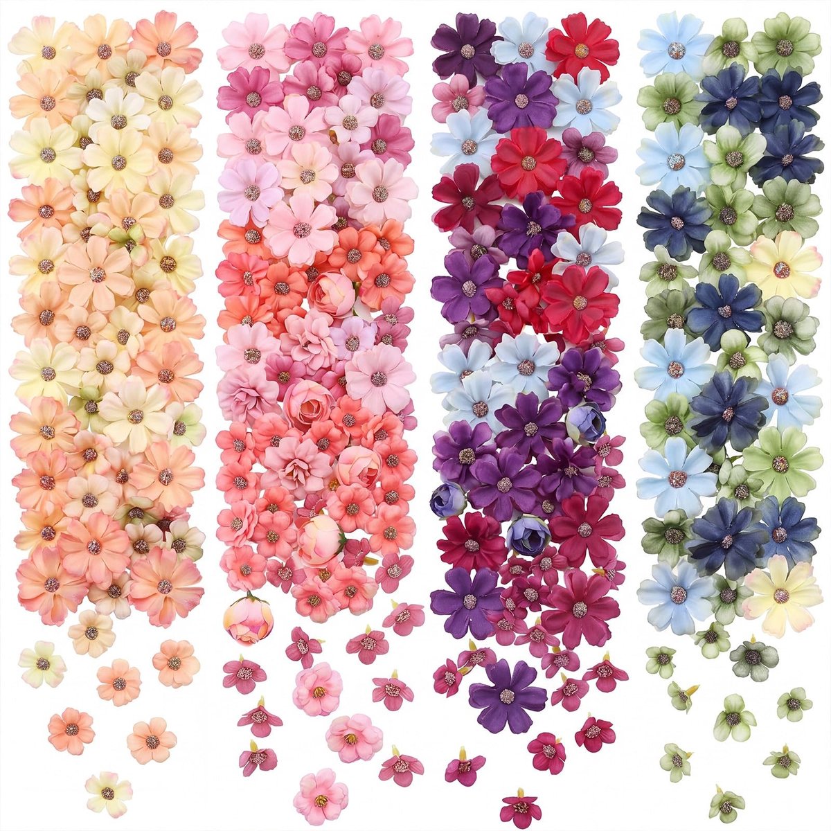 Omgoods - Set van 120 Kunststof Bloemen voor Creatieve Projecten
