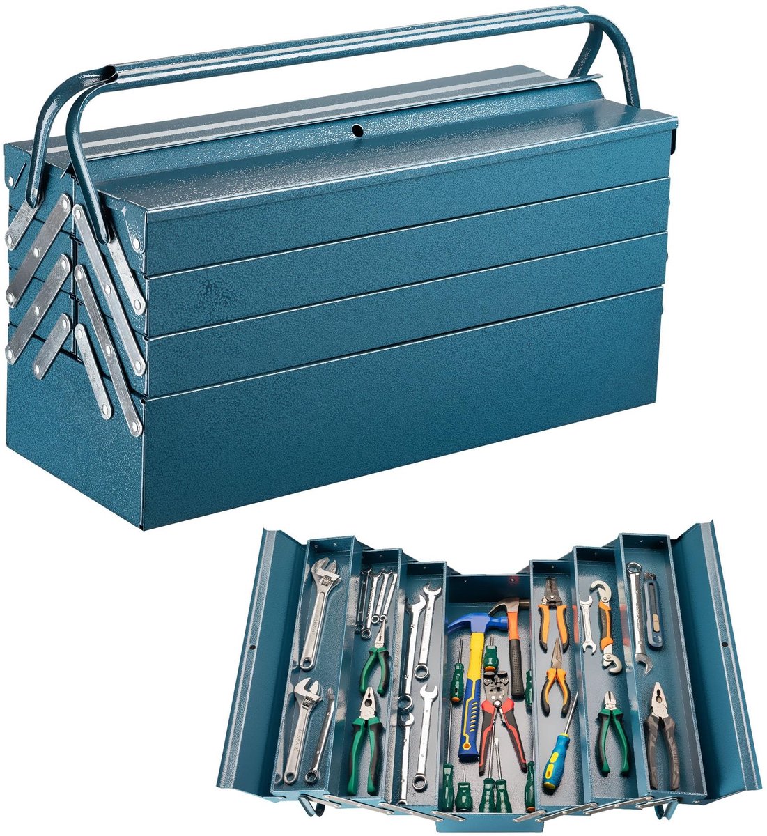Omgoods - Gereedschapskist met 7 Compartimenten 530x200x250mm