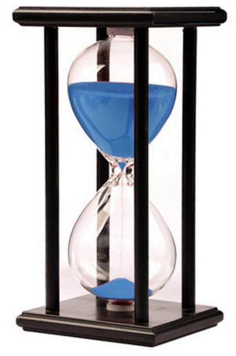 Omgoods - 60 Minuten Zandloper met Houten Frame en Blauw Zand