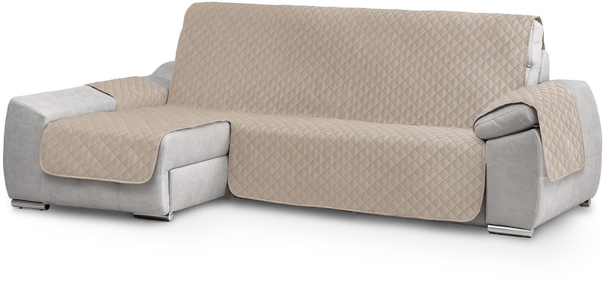 Omgoods - Reversible Sofa Cover Circus voor Chaise Longue 240 cm Beige