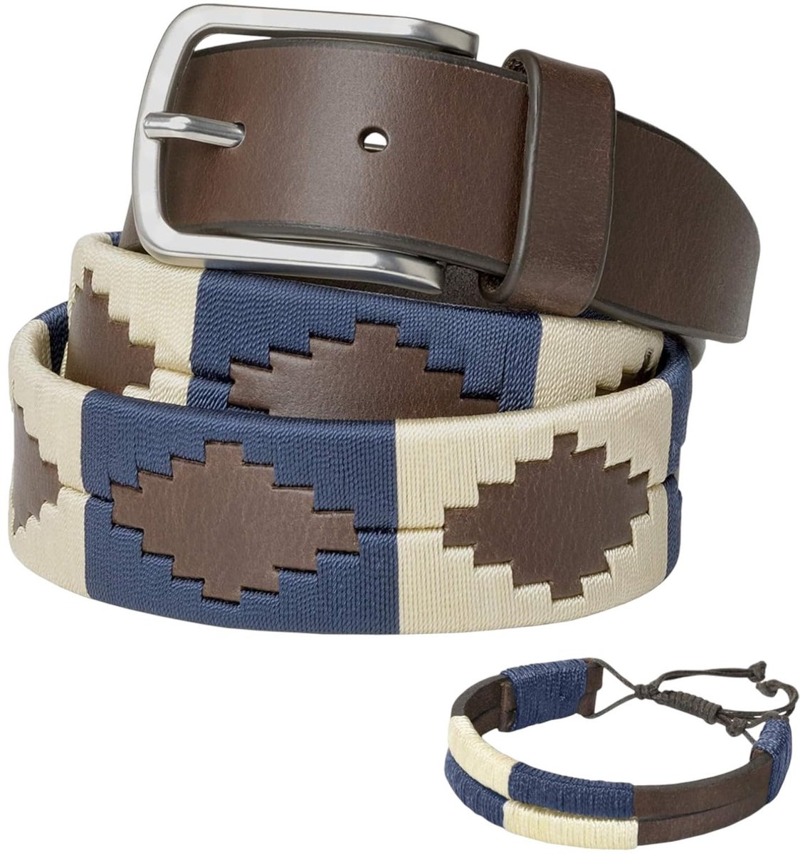Omgoods - Luxe Leren Ceintuur met Bijpassende Armband voor Mannen en Vrouwen