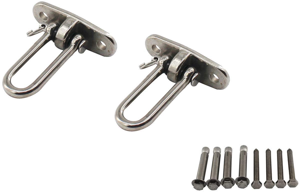 Omgoods- Schommelhanger - 304 Roestvrij Staal - Pack van 2 - Zware Schommel - Hangmat/Schommel - Eenvoudig te Installeren - Veilig tot 100lbs - Schommelhaak