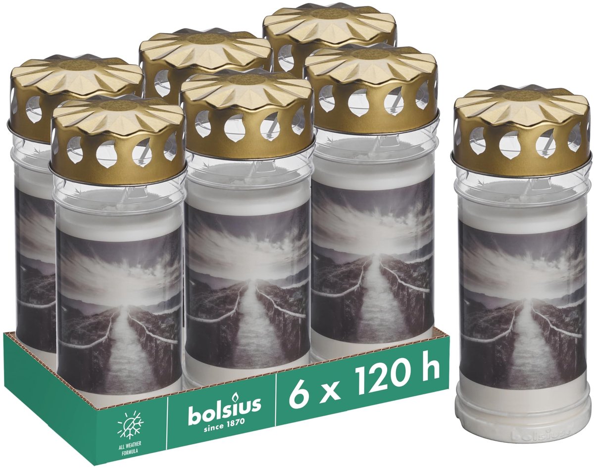 Omgoods - Graflicht Wit Set van 6 met 120 Uur Brandduur