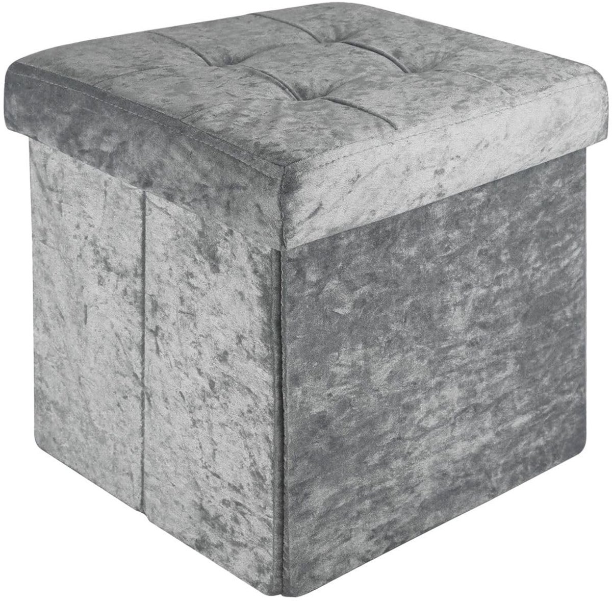 Omgoods - Vouwbare Ottoman met Opbergruimte in Velvet Grijs