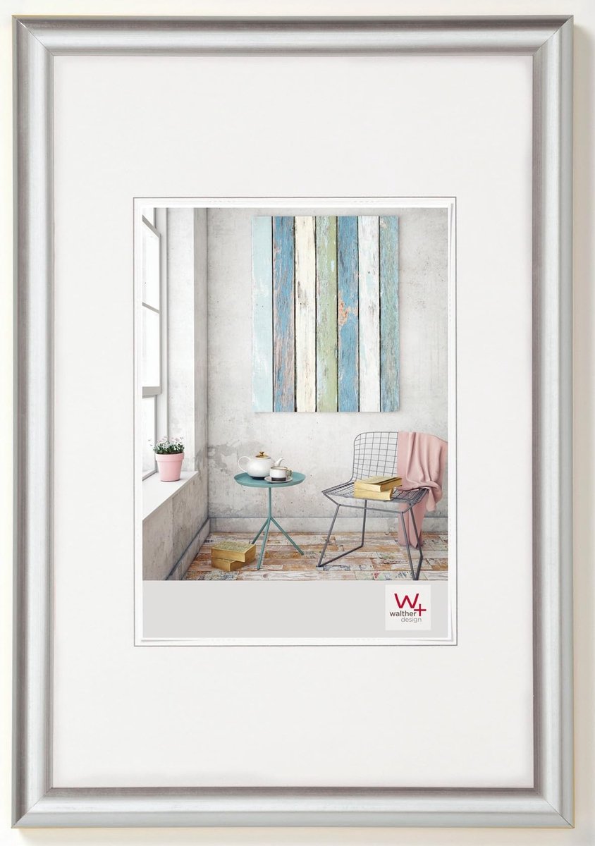 Omgoods - Zilveren Fotolijst 40 x 60 cm van Kunststof voor Muurdecoratie