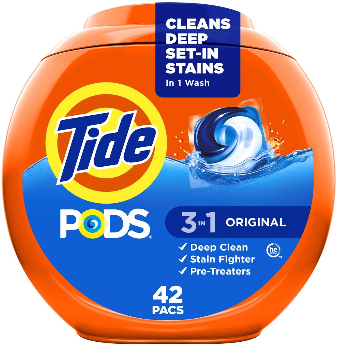 Omgoods - 3-in-1 Wasmiddel Pods voor Vlekverwijdering, 42 Count